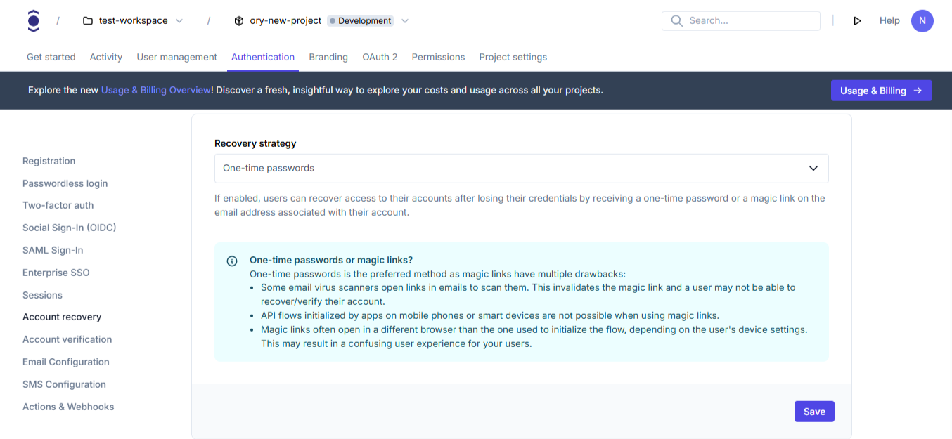 Multi-factor for Recovery